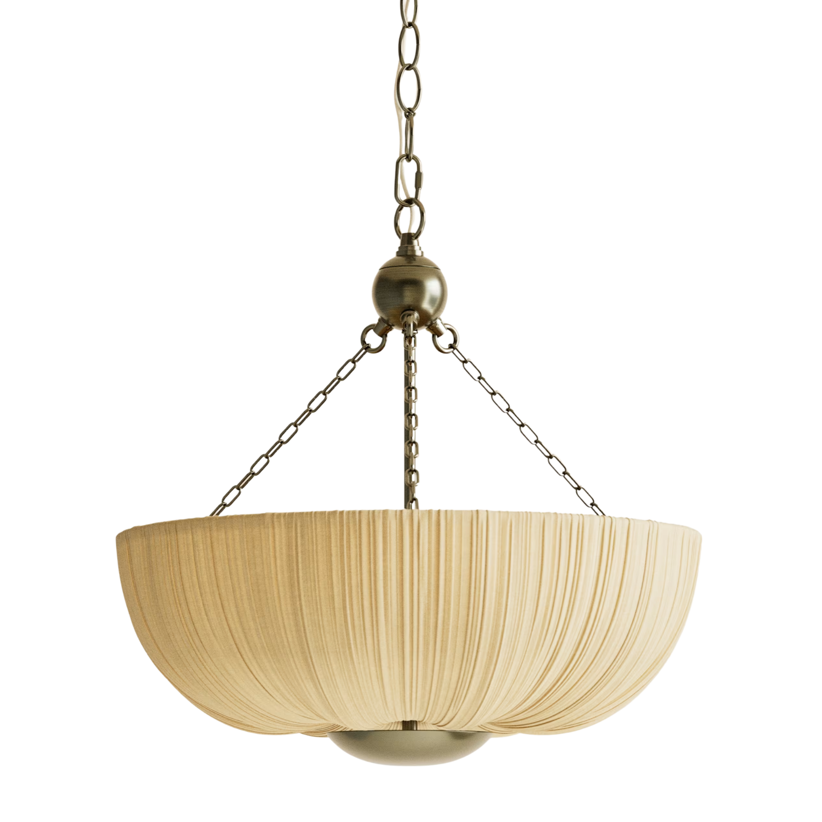 pleated fabric uplighter pendant
