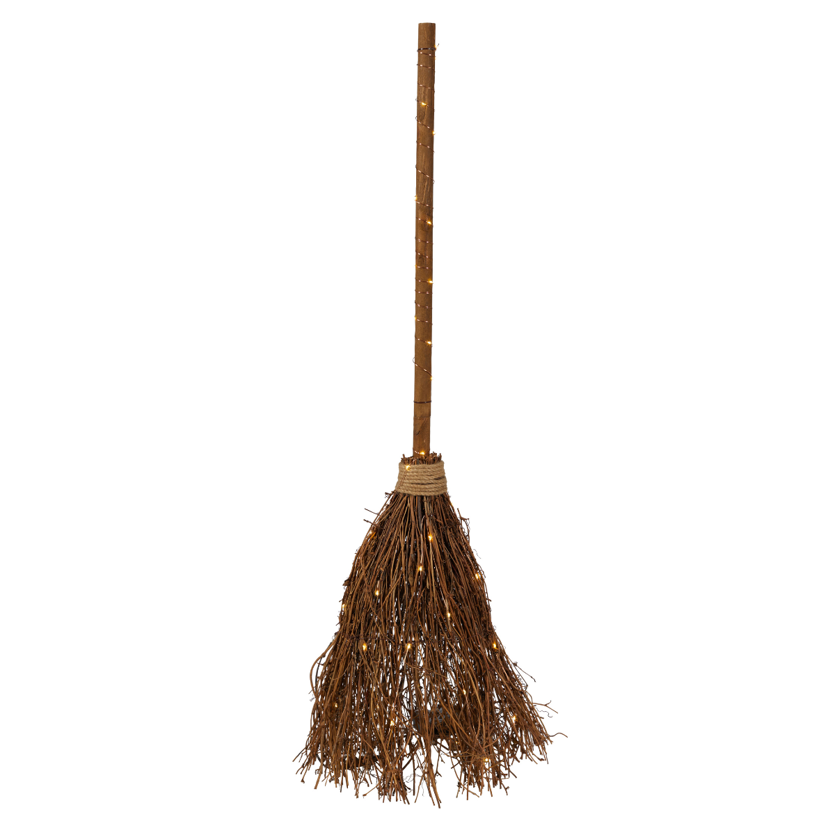 witches broom halloween decoration with led lights