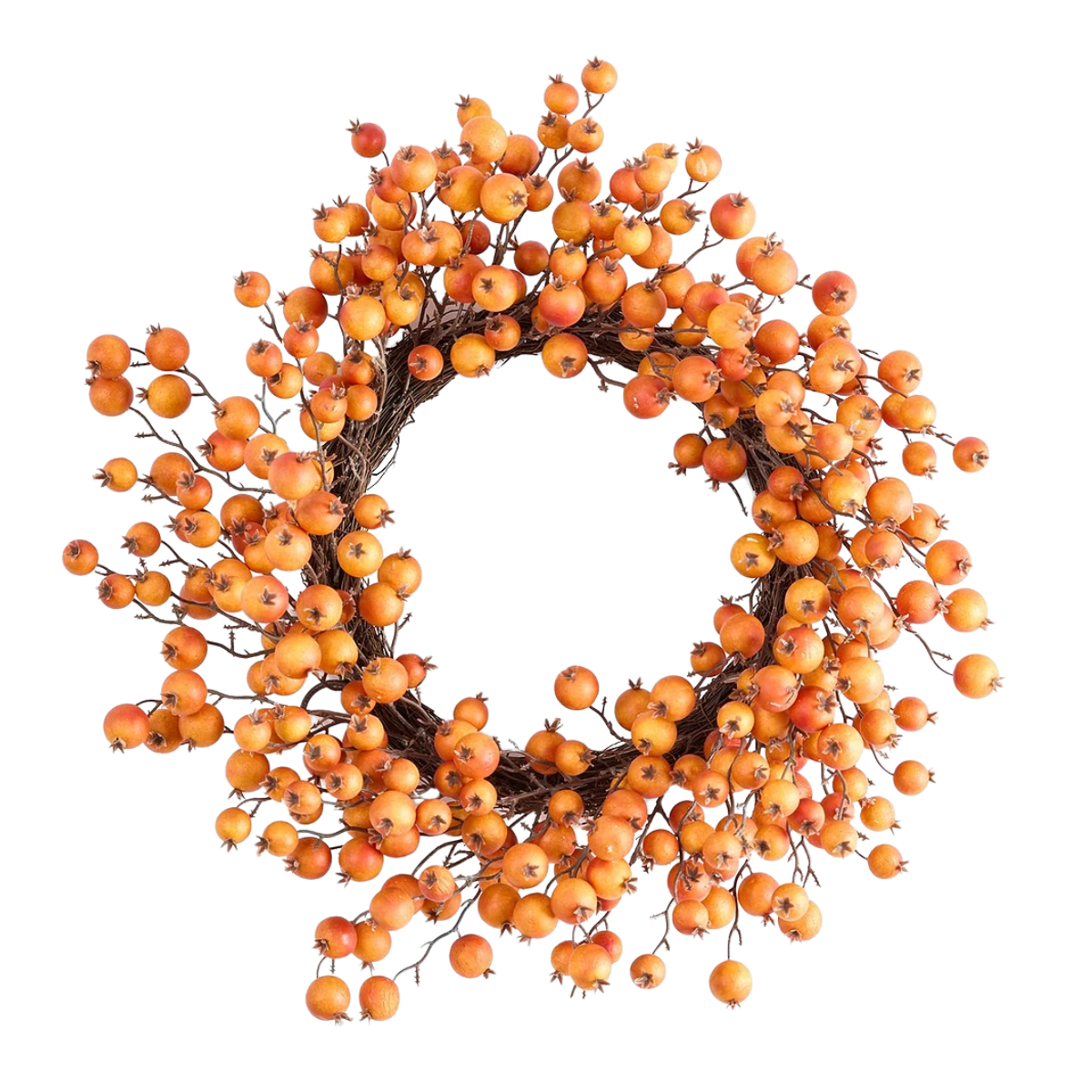 autumn wreath with orange berries