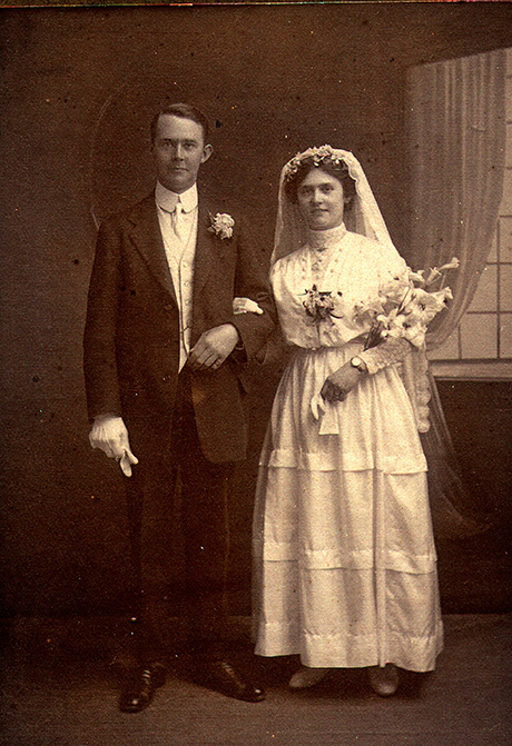 Alf Edwards and Caroline Palmer on their wedding day