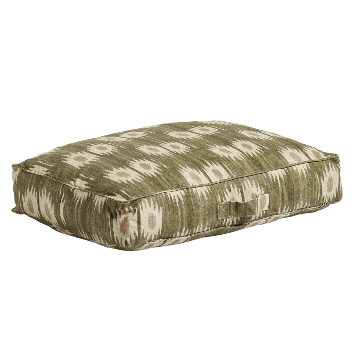 GREEN IKAT PRINT PET CUSHION
