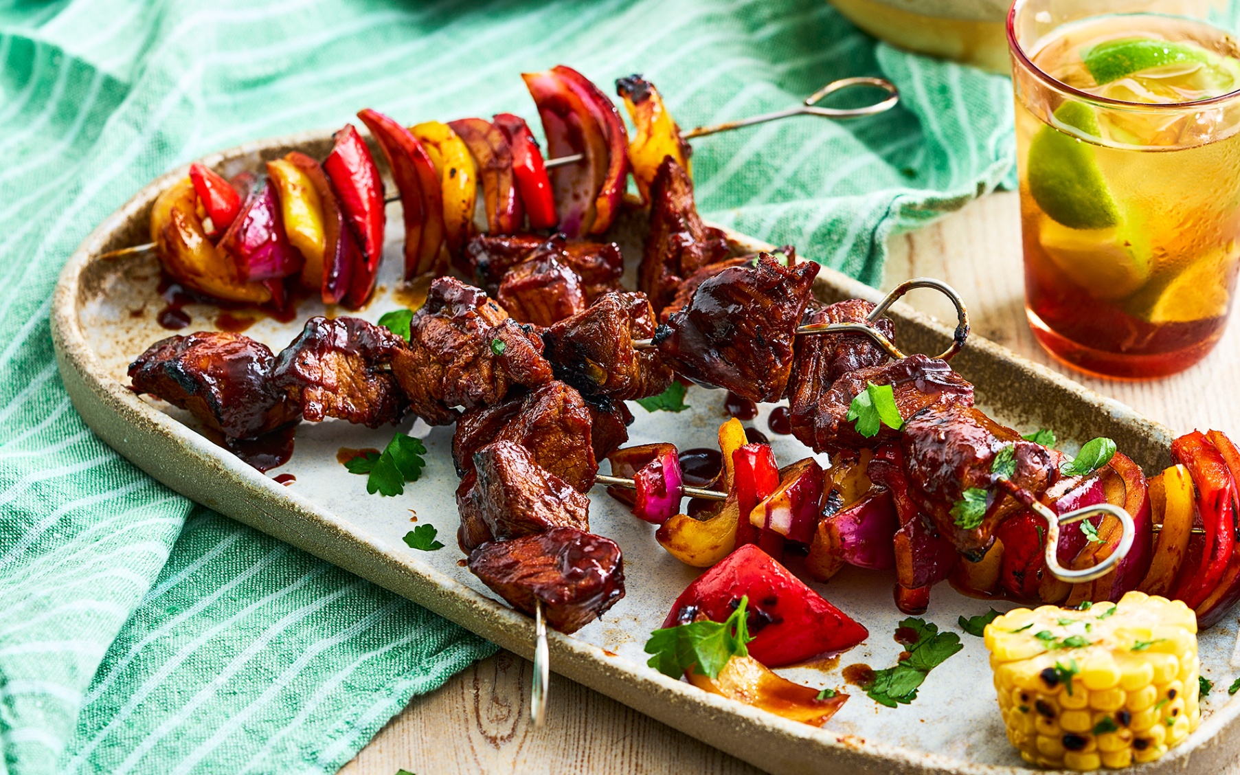 Sticky Barbecue Pork Skewers with Tracklements Sticky Barbecue Sauce