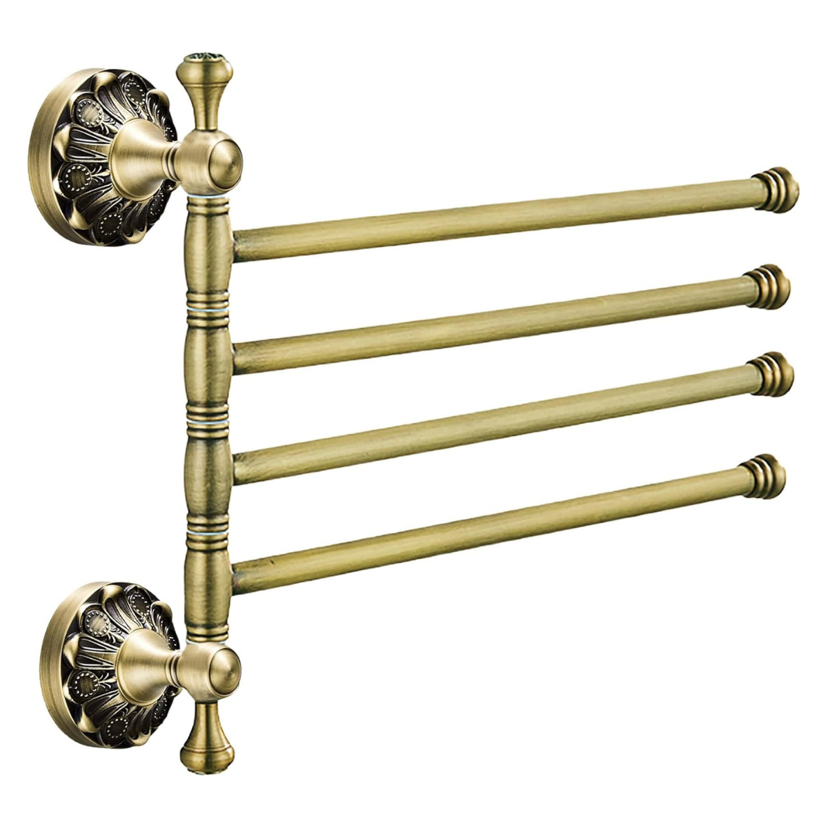antique brass look folding towel rail