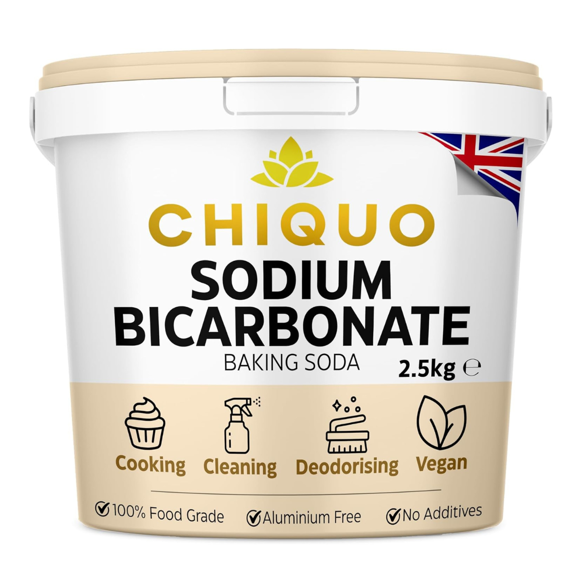 a large tub of sodium bicarbonate