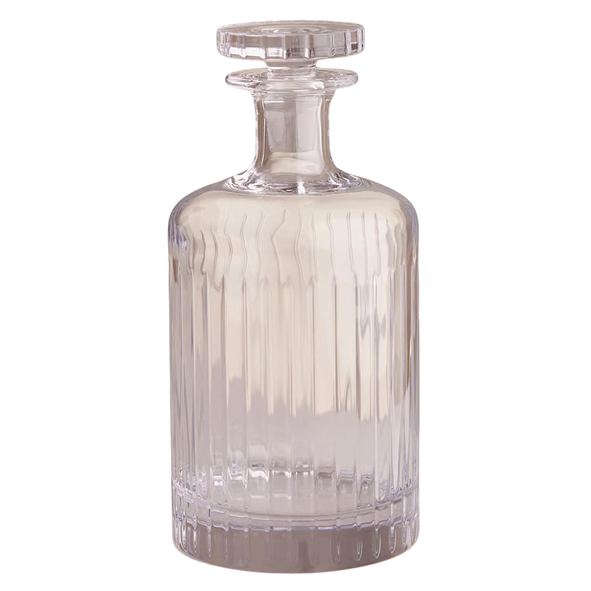 a ribbed crystal decanter