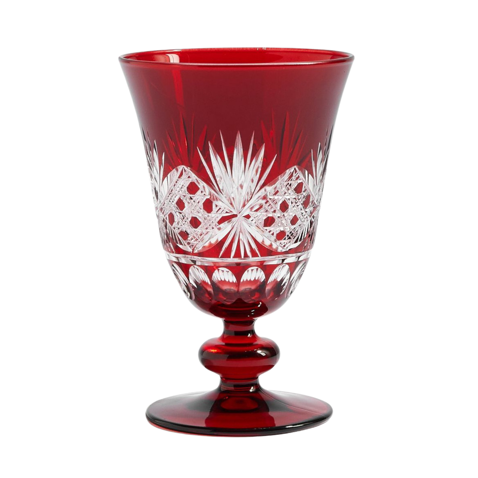 a vintage style antique cut glass goblet