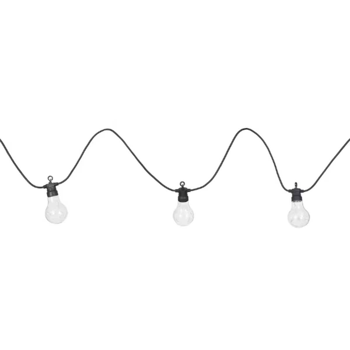 a string of black festoon lights