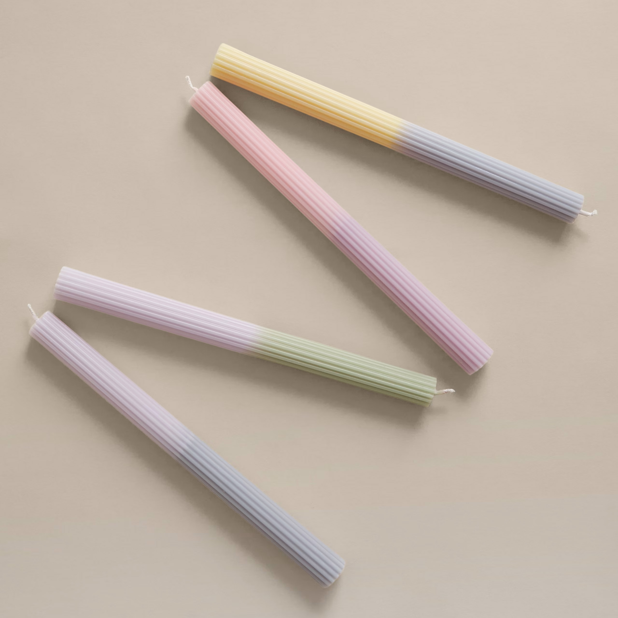 pastel colour candle sticks