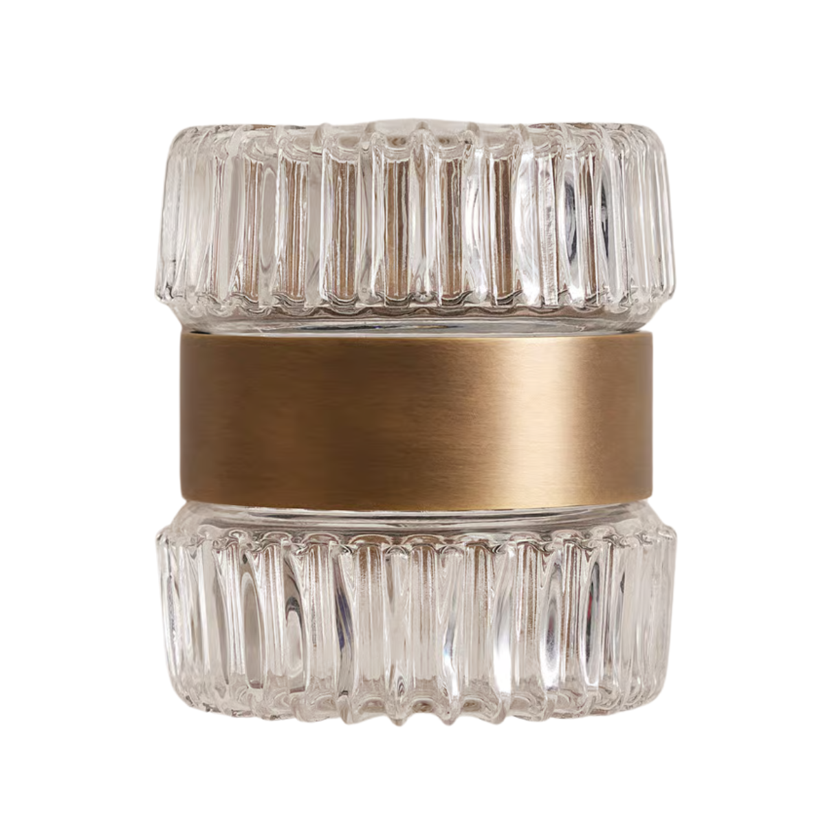 ribbed glass and gold wall light