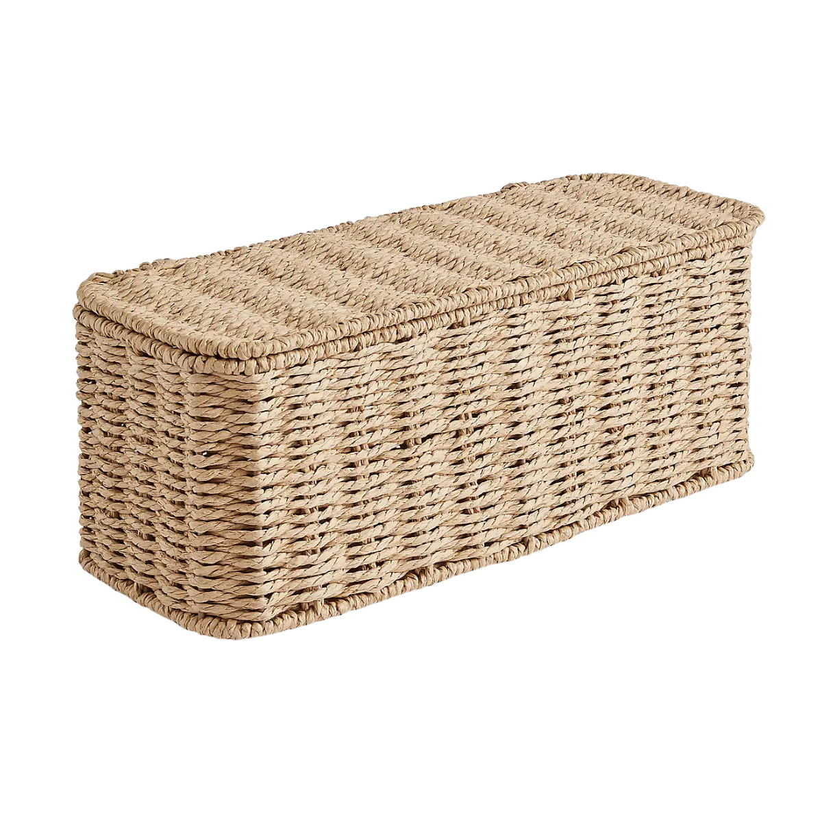 slim line wicker storage biox with lid