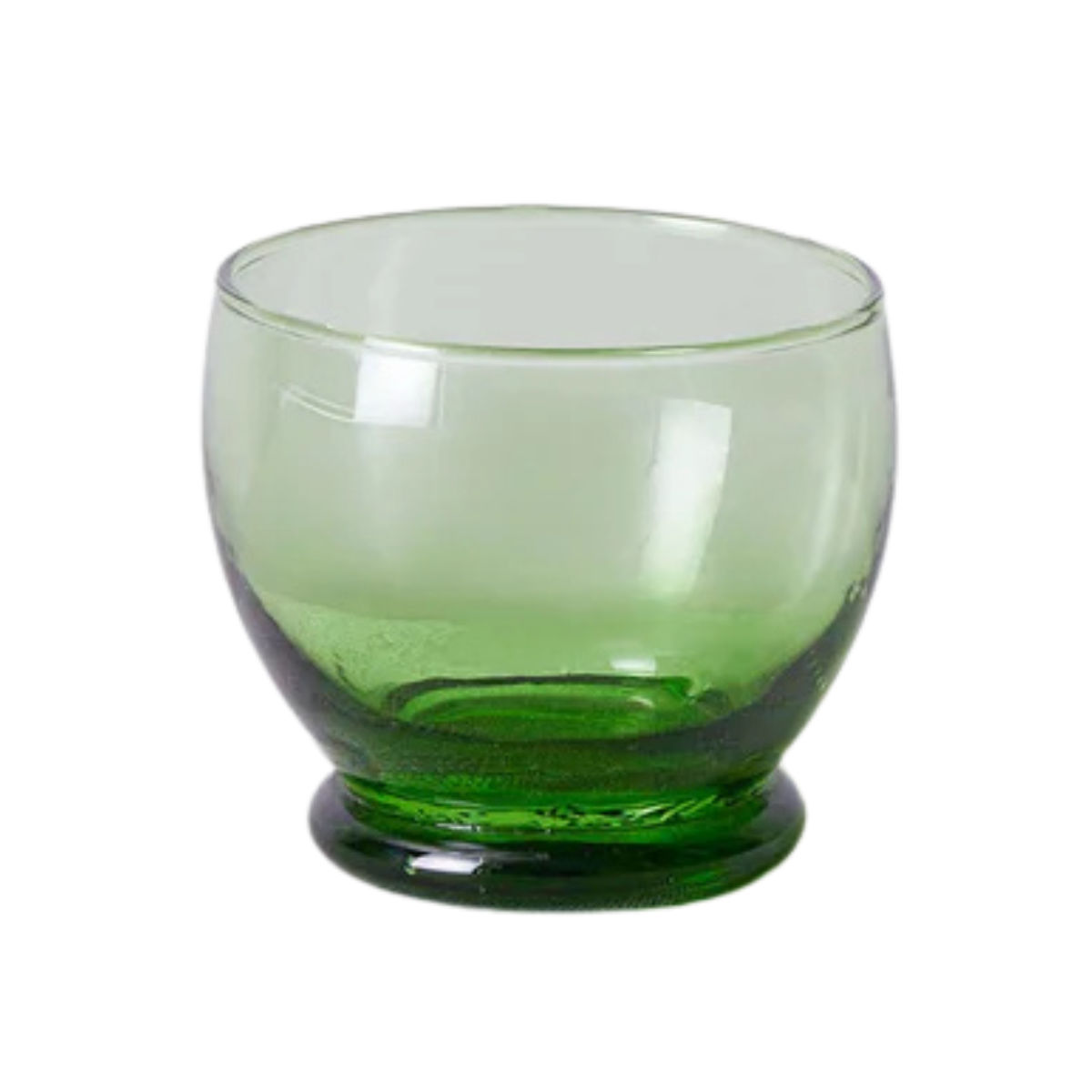 SMALL GREEN ROUND GLASS