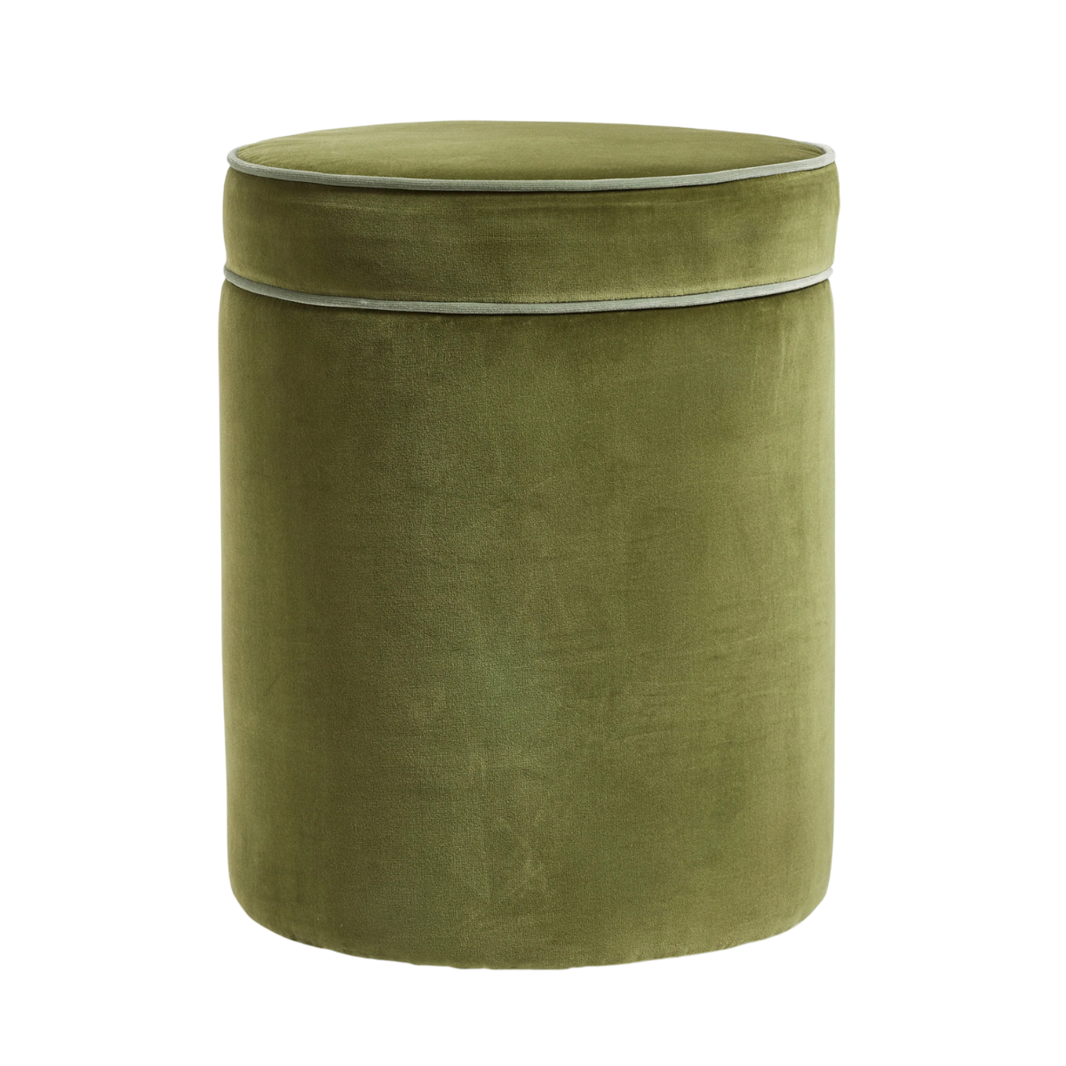 olive green velvet storage ottoman