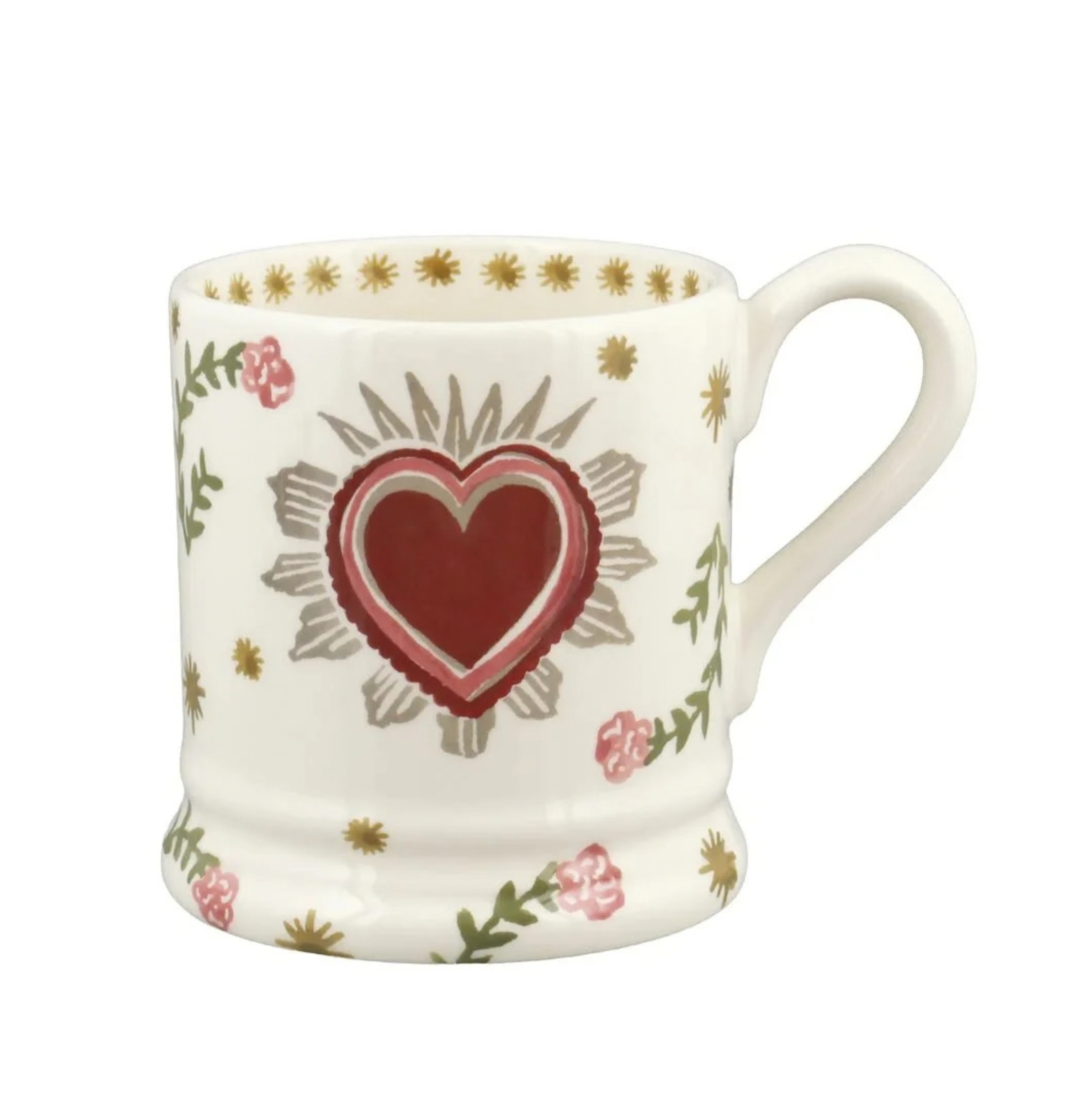 Elizabeth Scarlett emma bridgewater Enchanted Heart 1/2 Pint Mug pictured on a white background