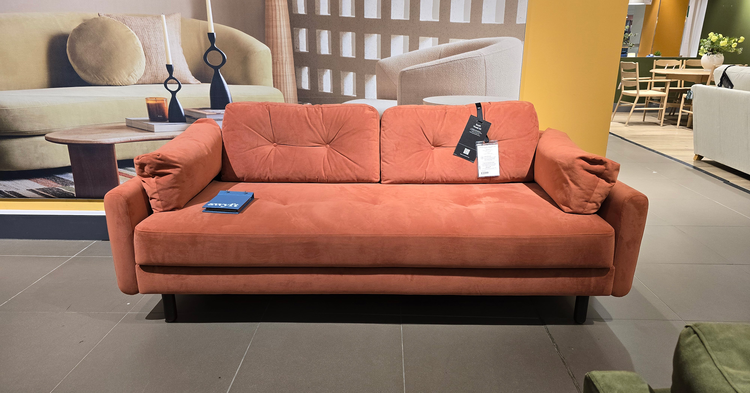 Swyft Model 04 Sofa Bed pictured in burnt orange colour
