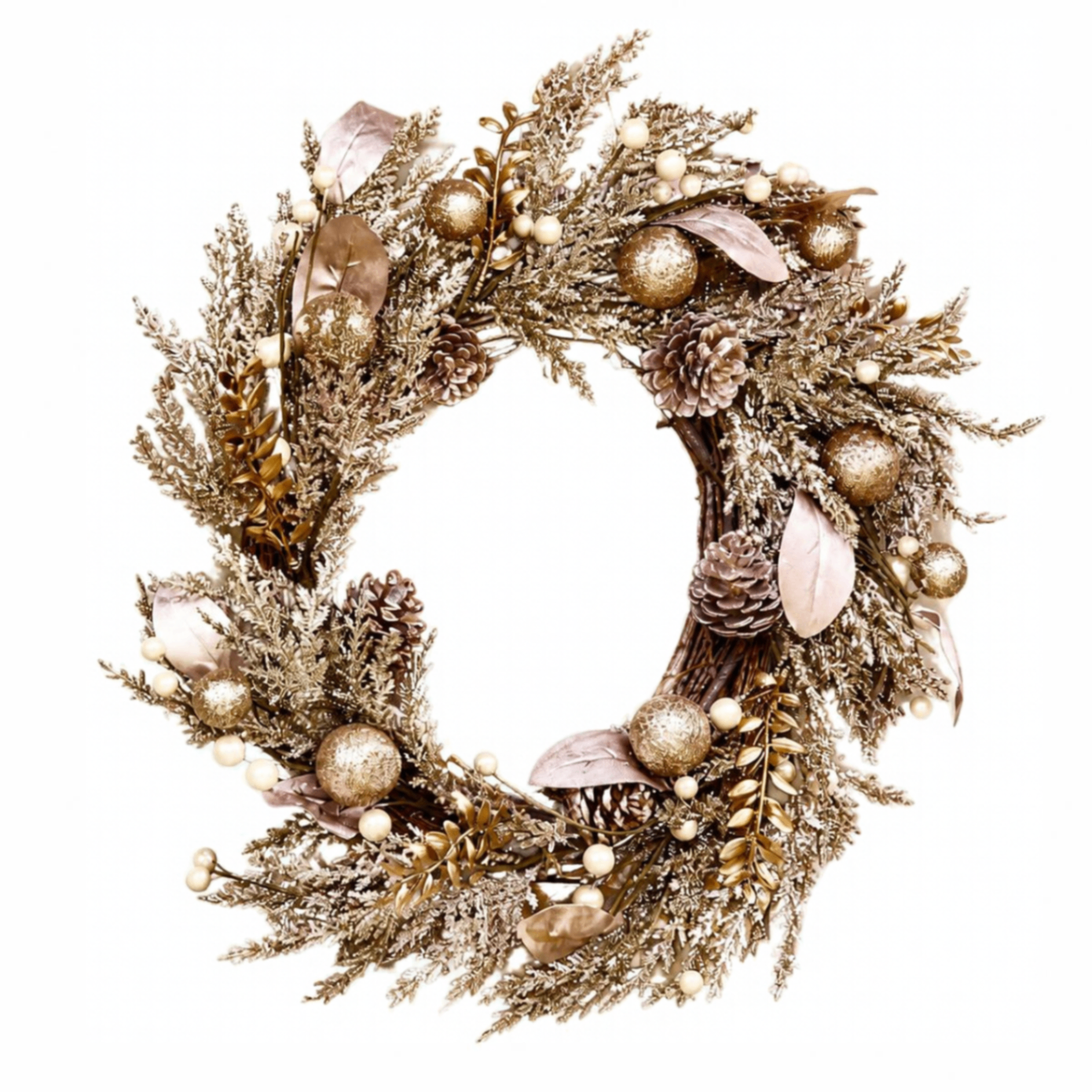 gold glittery christmas wreath