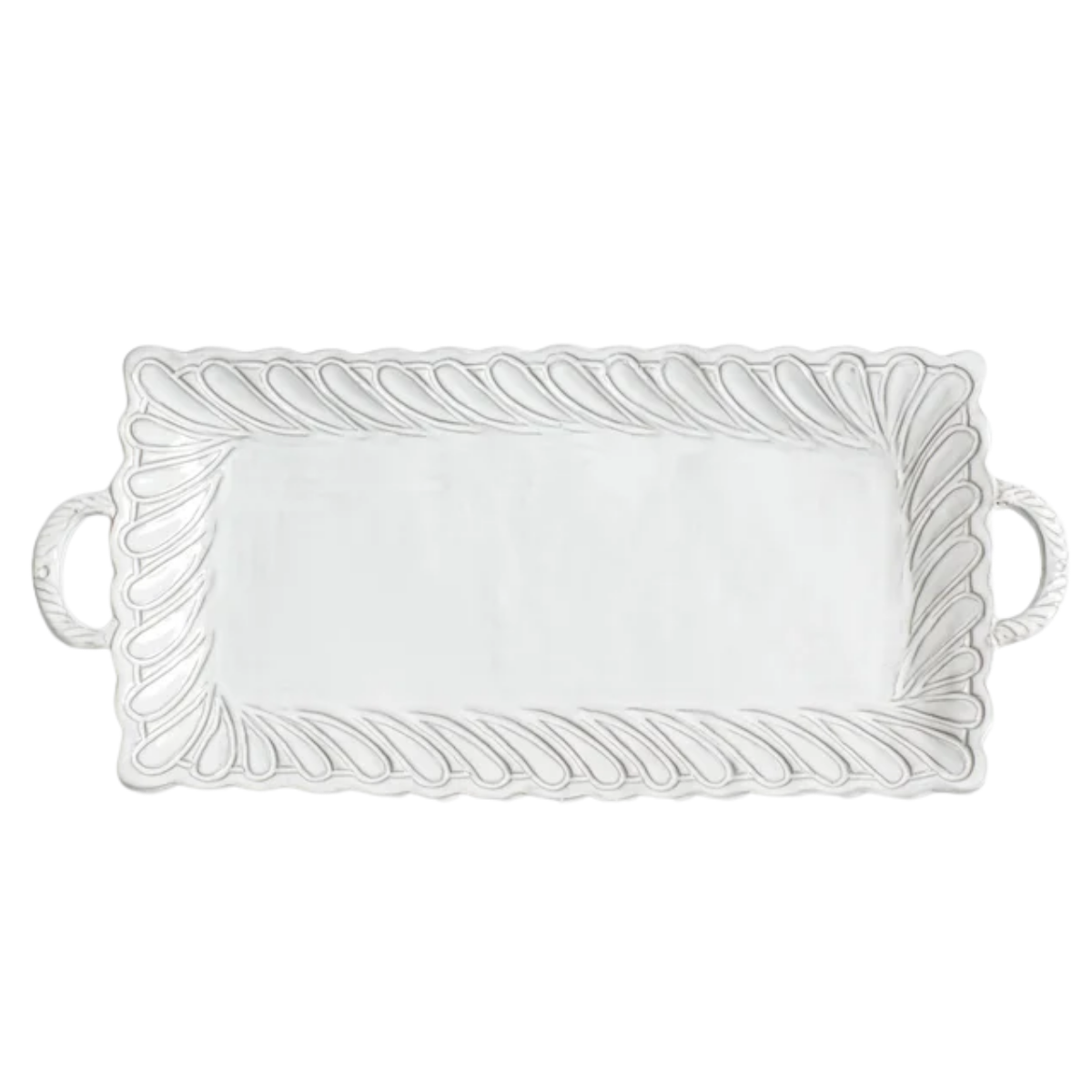 White rectangular serving platter