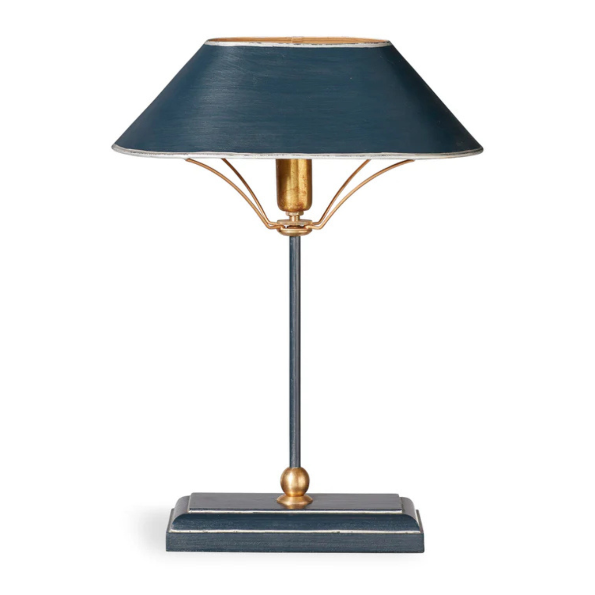 a dark blue antique style lamp