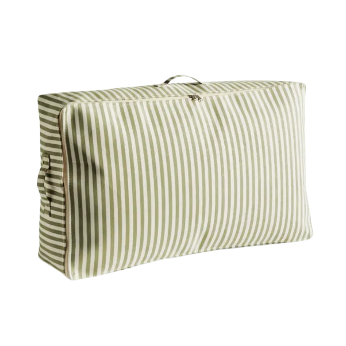 white and green stripe under bed storage bag