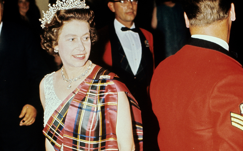 The Queen dancing at the Ghillies Ball at Balmoral Castle, Scotland during the Royal Family's annual summer holiday in September 1971