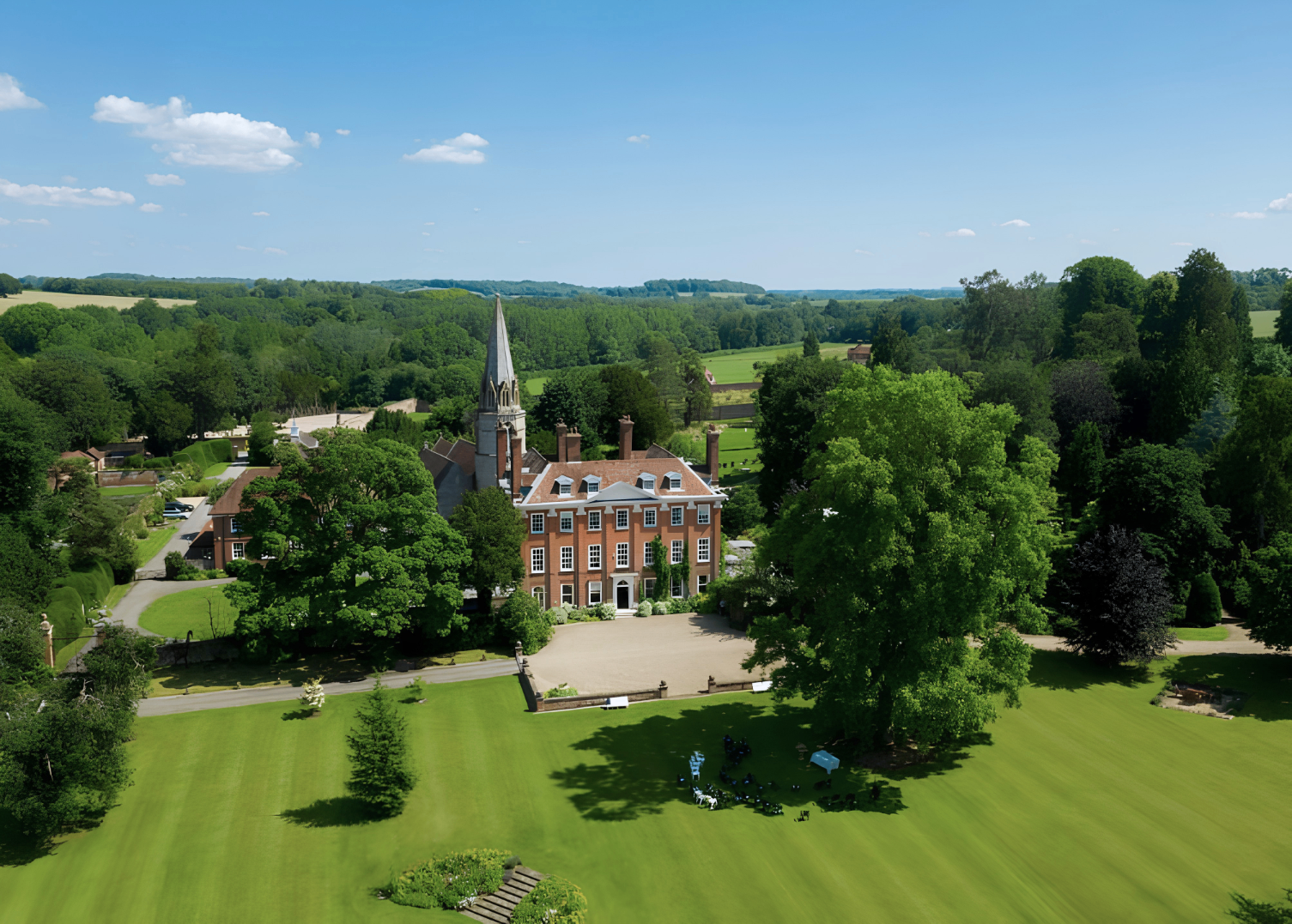 ariel view of welford park in berkshire