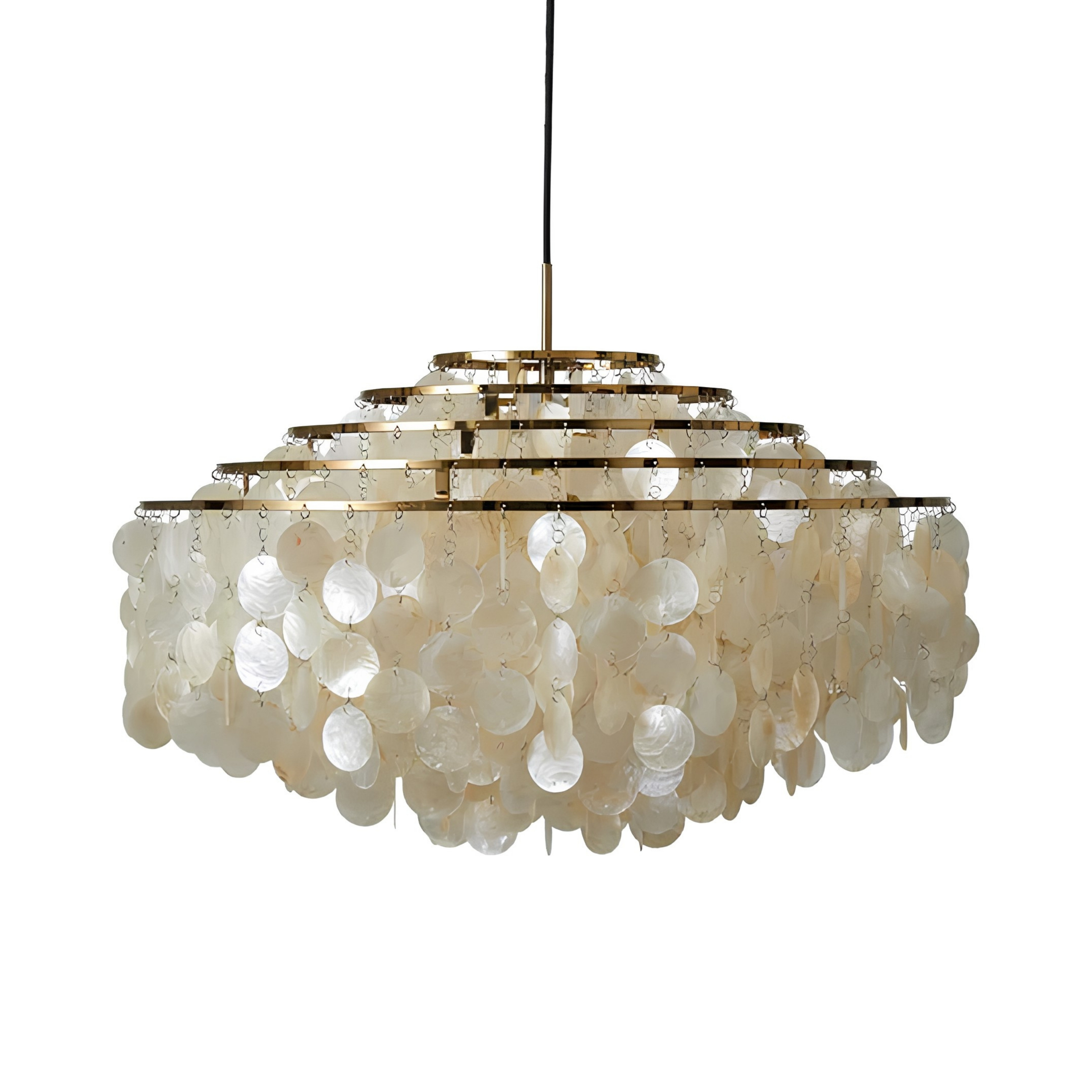 Shell disc lamp pictured Pendant Light on a white background