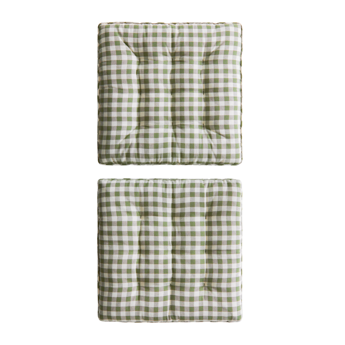 GREEN AND WHITE GINGHAM SEAT PADS