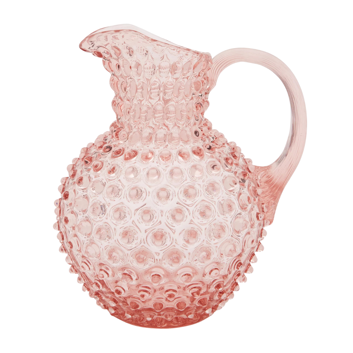a pale pink hobnail jug
