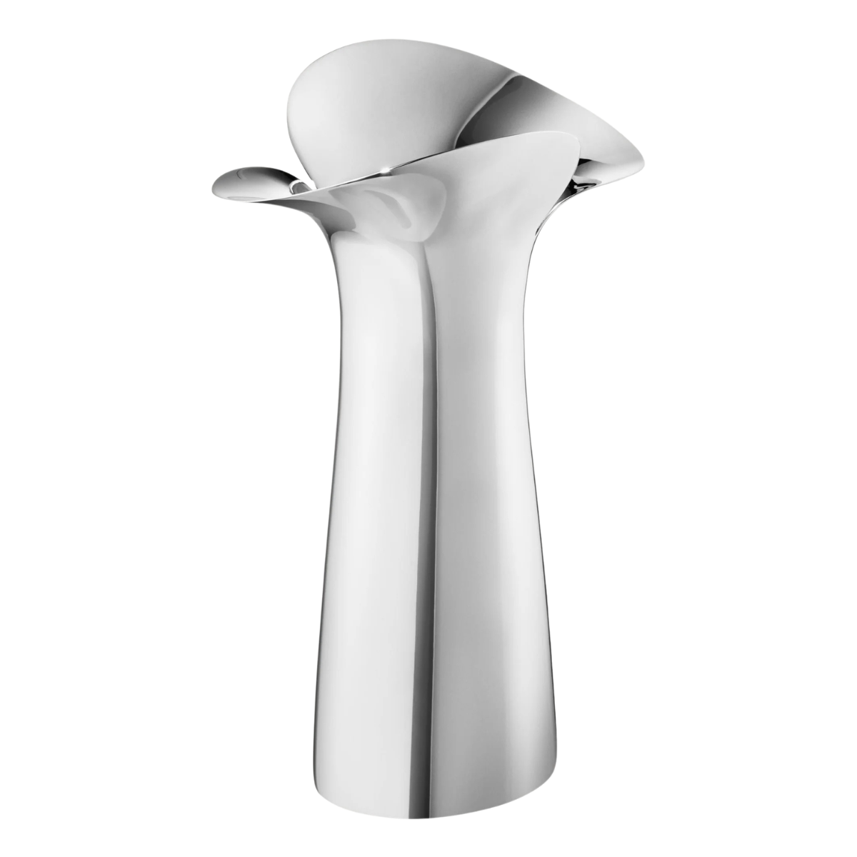 a sculptural silver vase