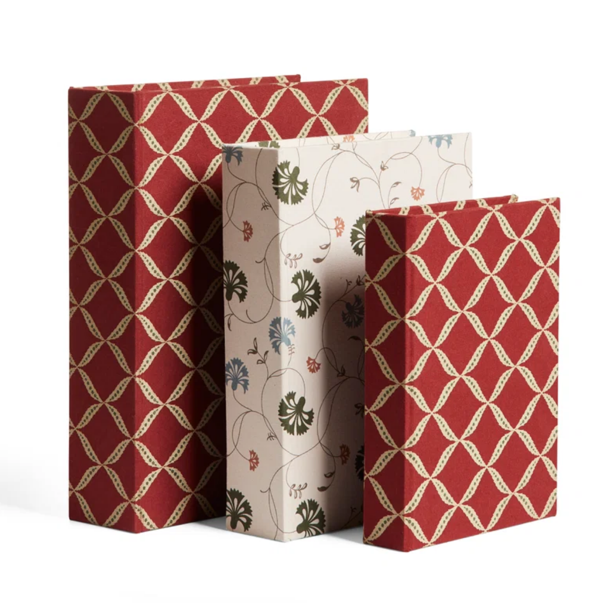 SET OF 3 PATTERNED BOX FILES