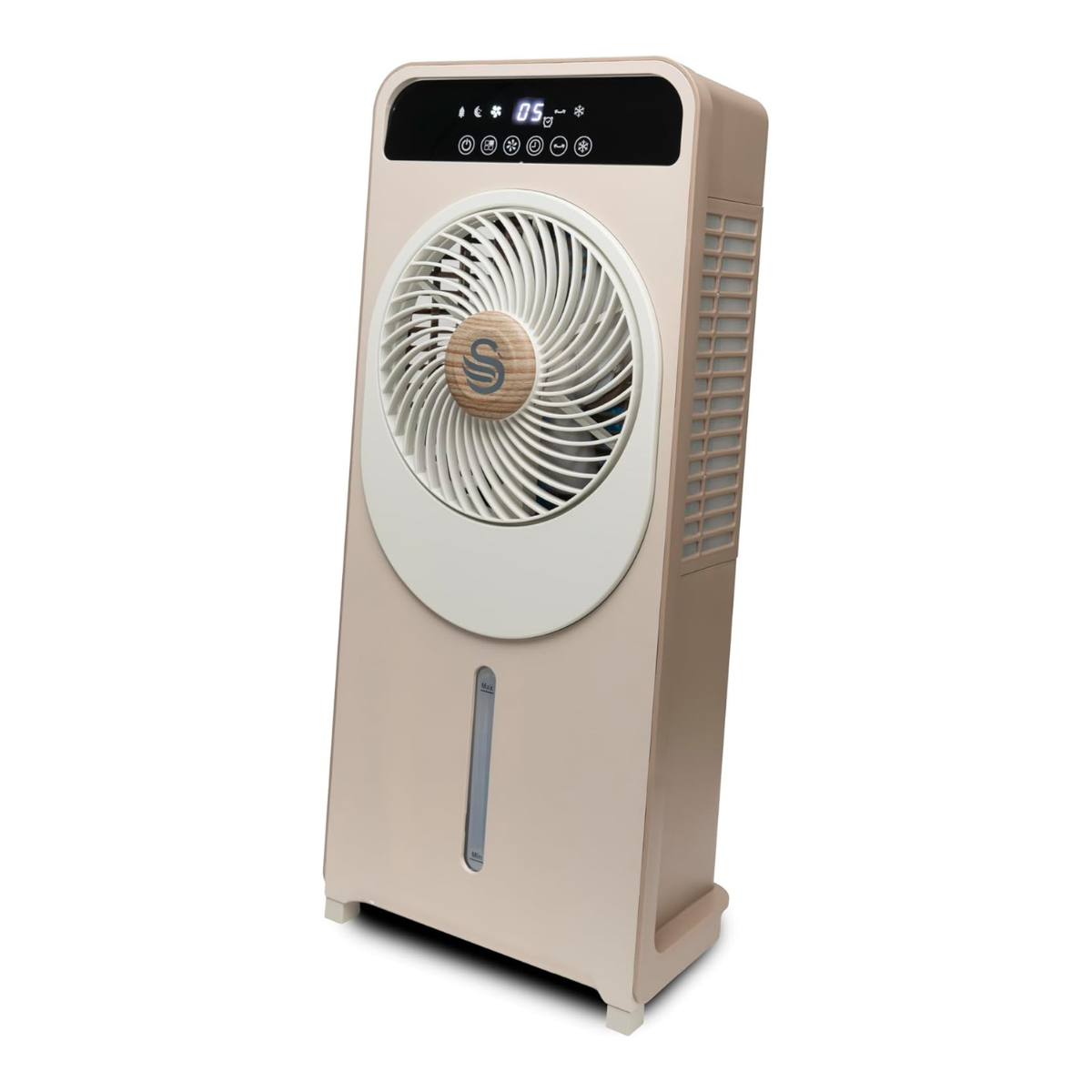 a beige portable air cooler