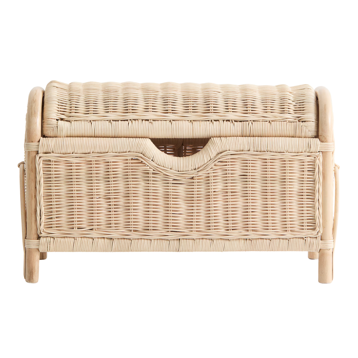 a rattan kids storage chest