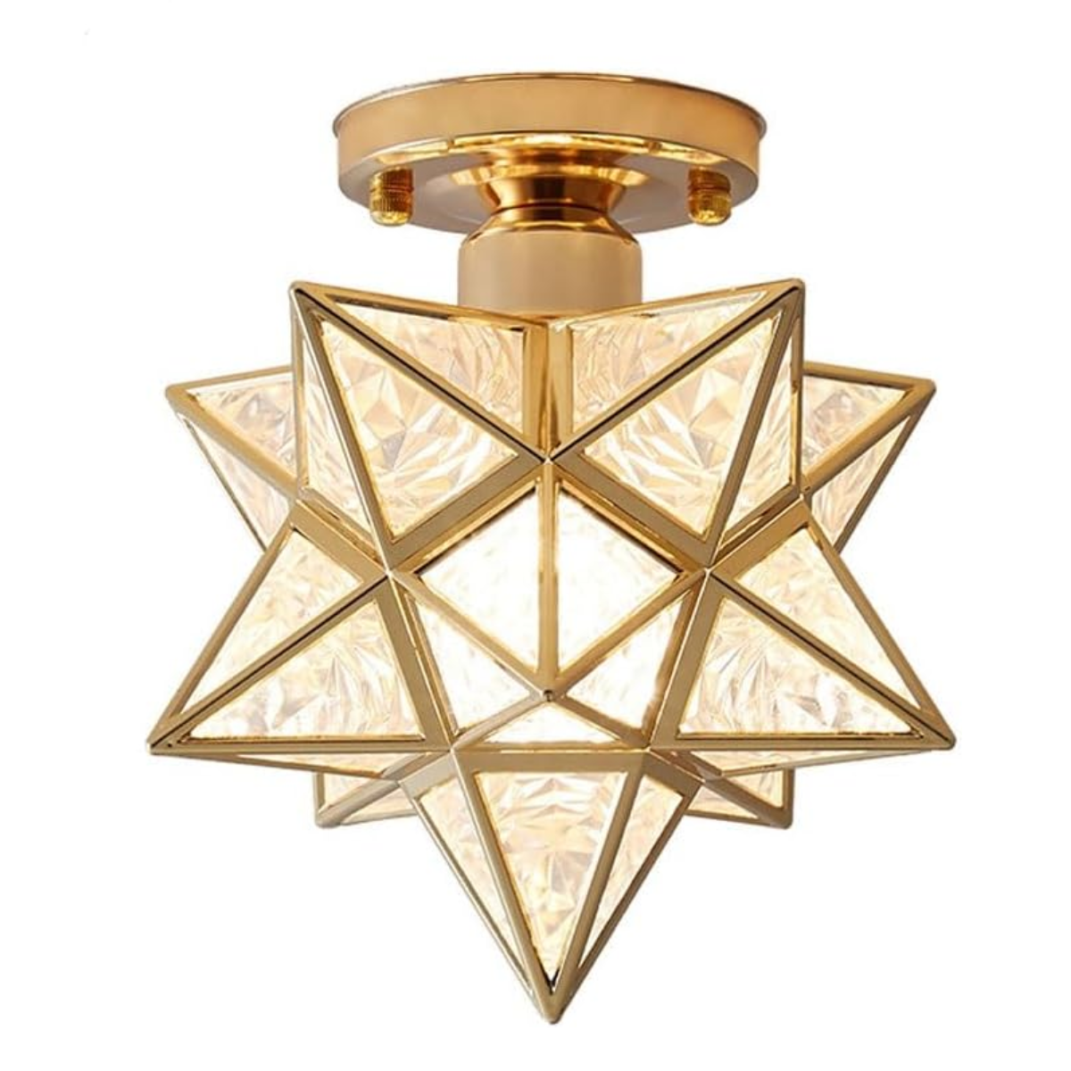 gold flush star ceiling light