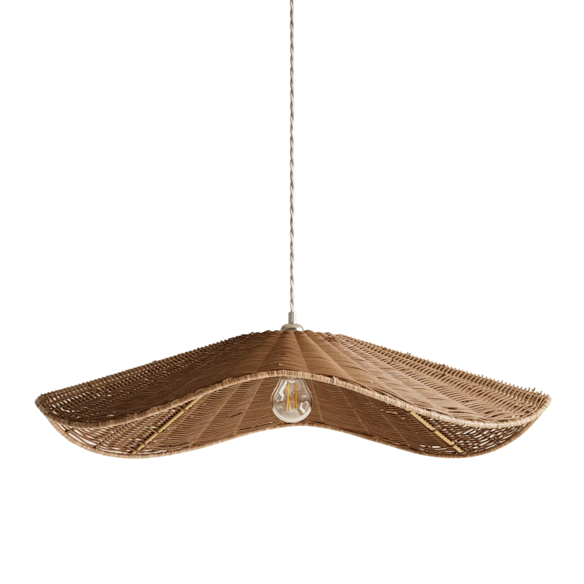 a large rattan pendant light