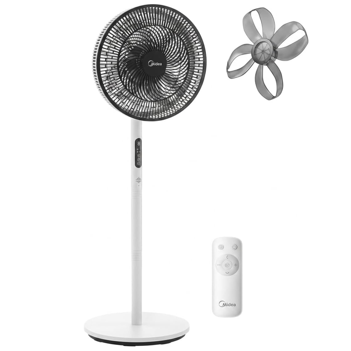 a white pedestal fan