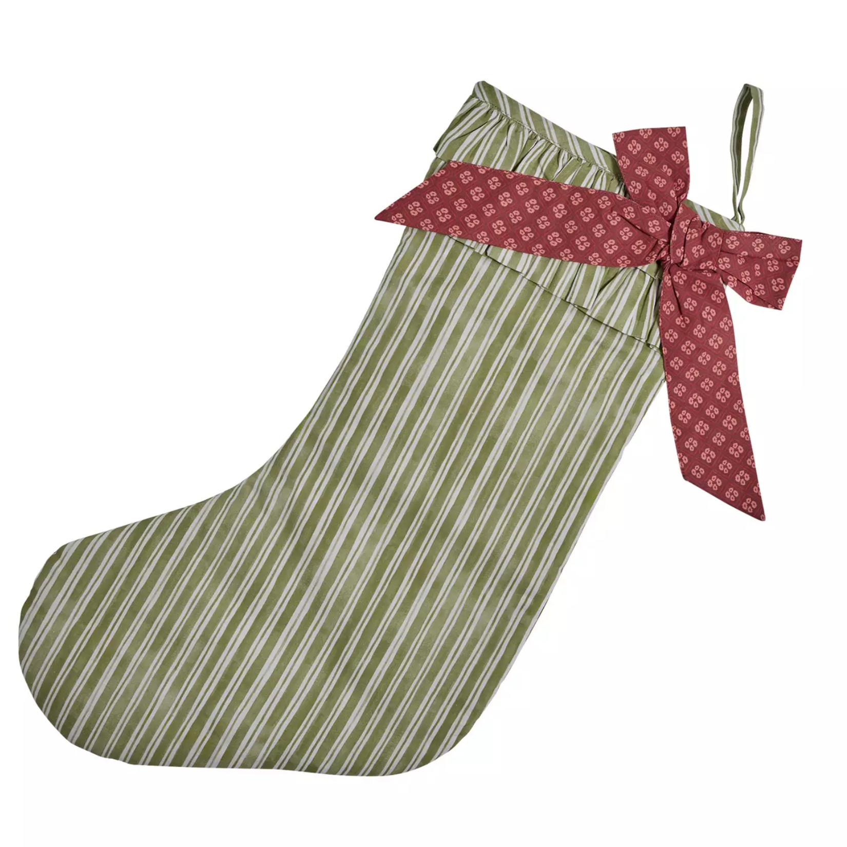 green stripe xmas stocking