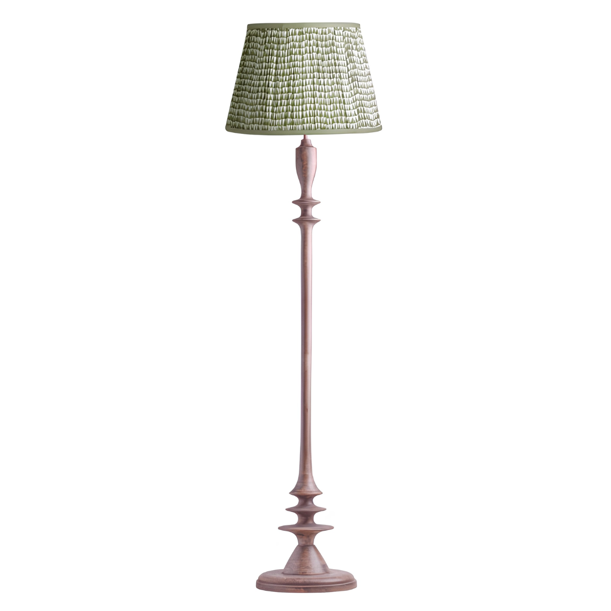 wood floor lamp with green shade