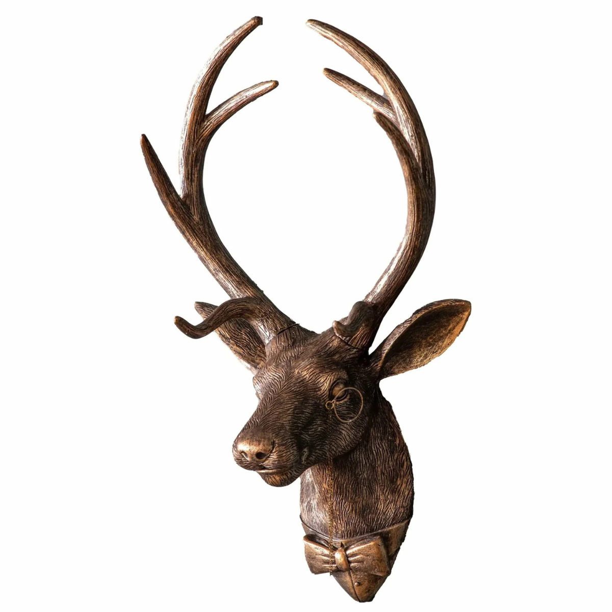 bronze stag head wall decor