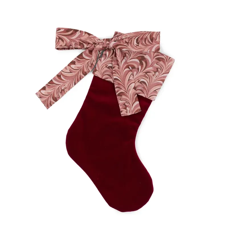 burgundy and pink stocking