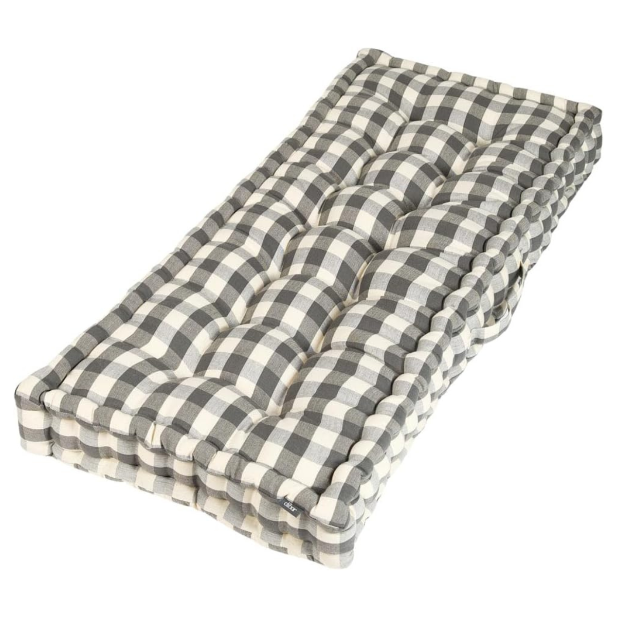 Grey Gingham Bench Cushion