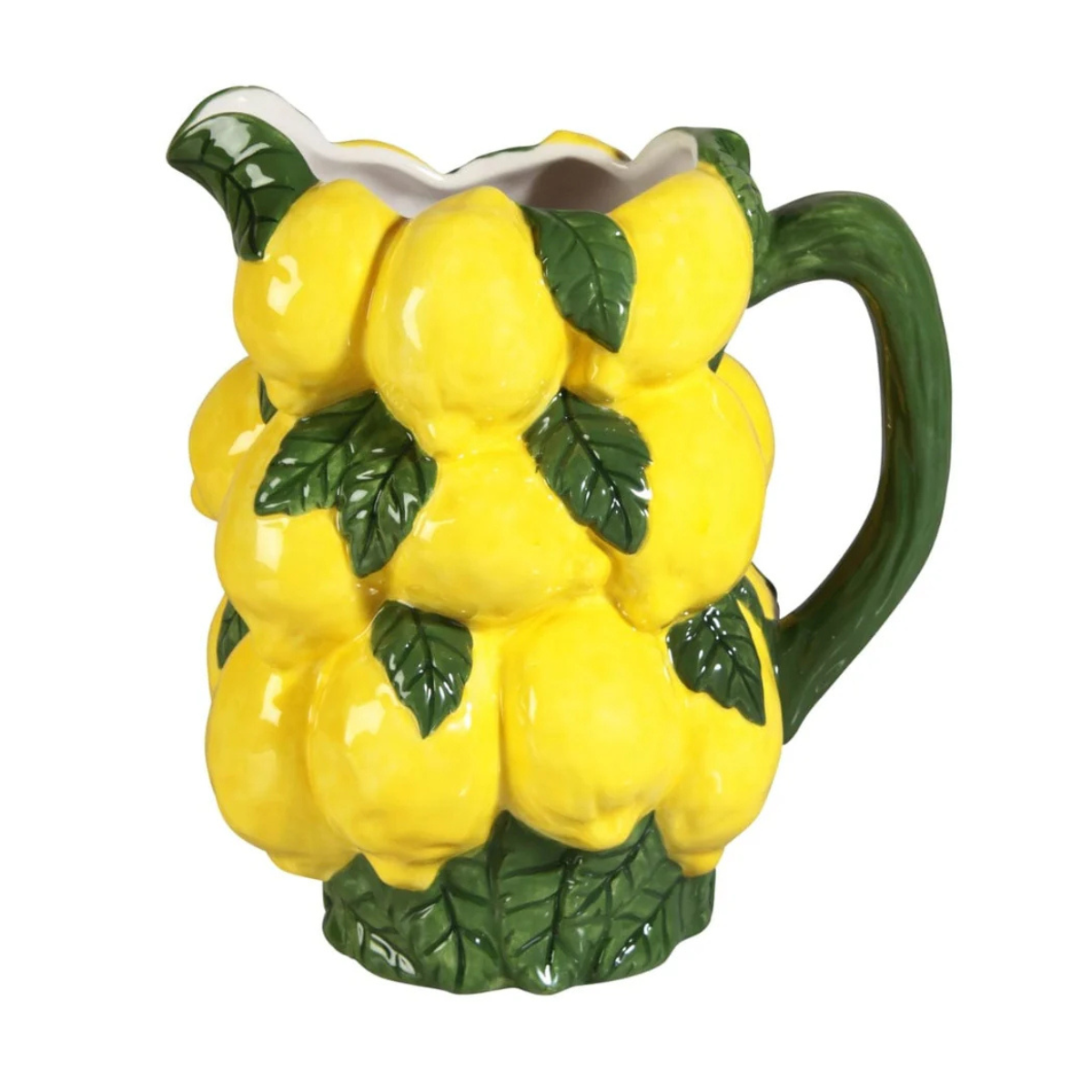 a water jug with textured yellow lemons