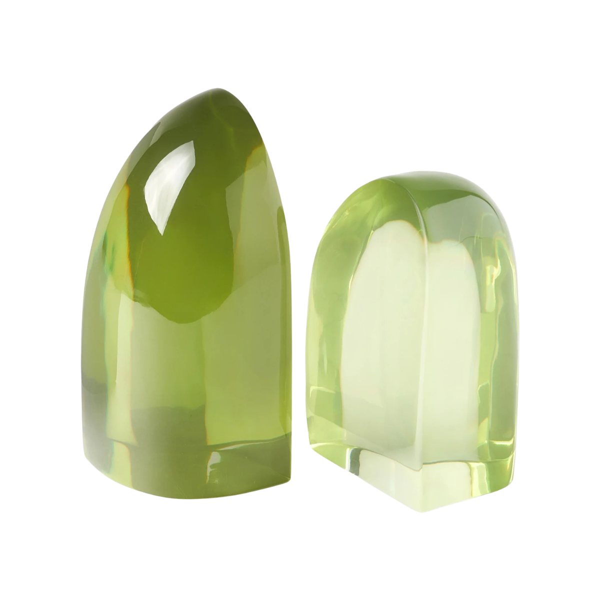 pale green transparent bookends
