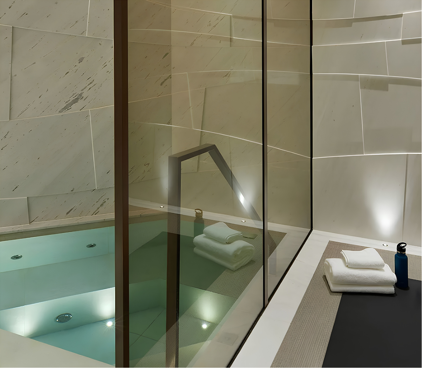 close up of an indoor plunge pool