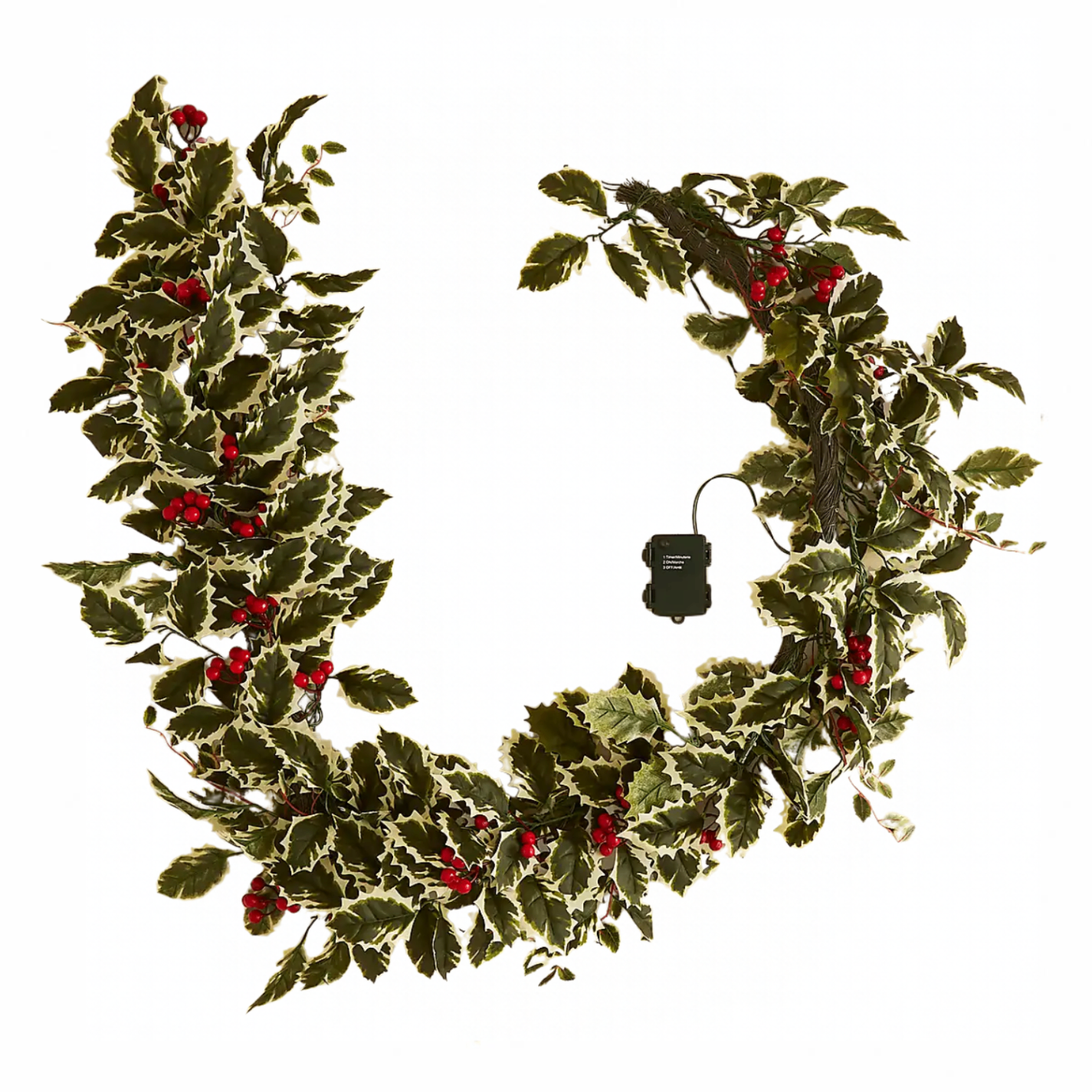 a holly leaf and berry garland
