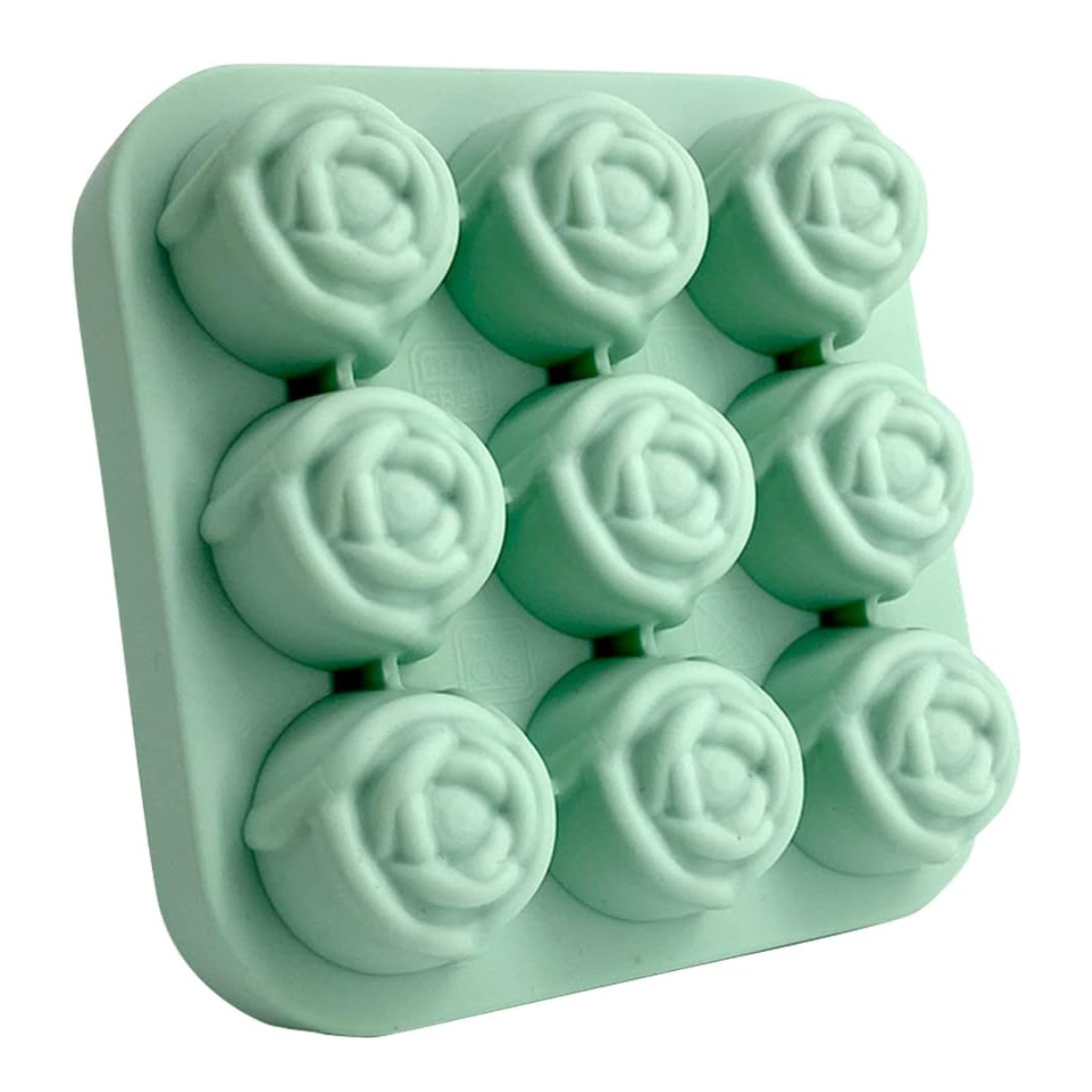 a mint green rose ice cube tray