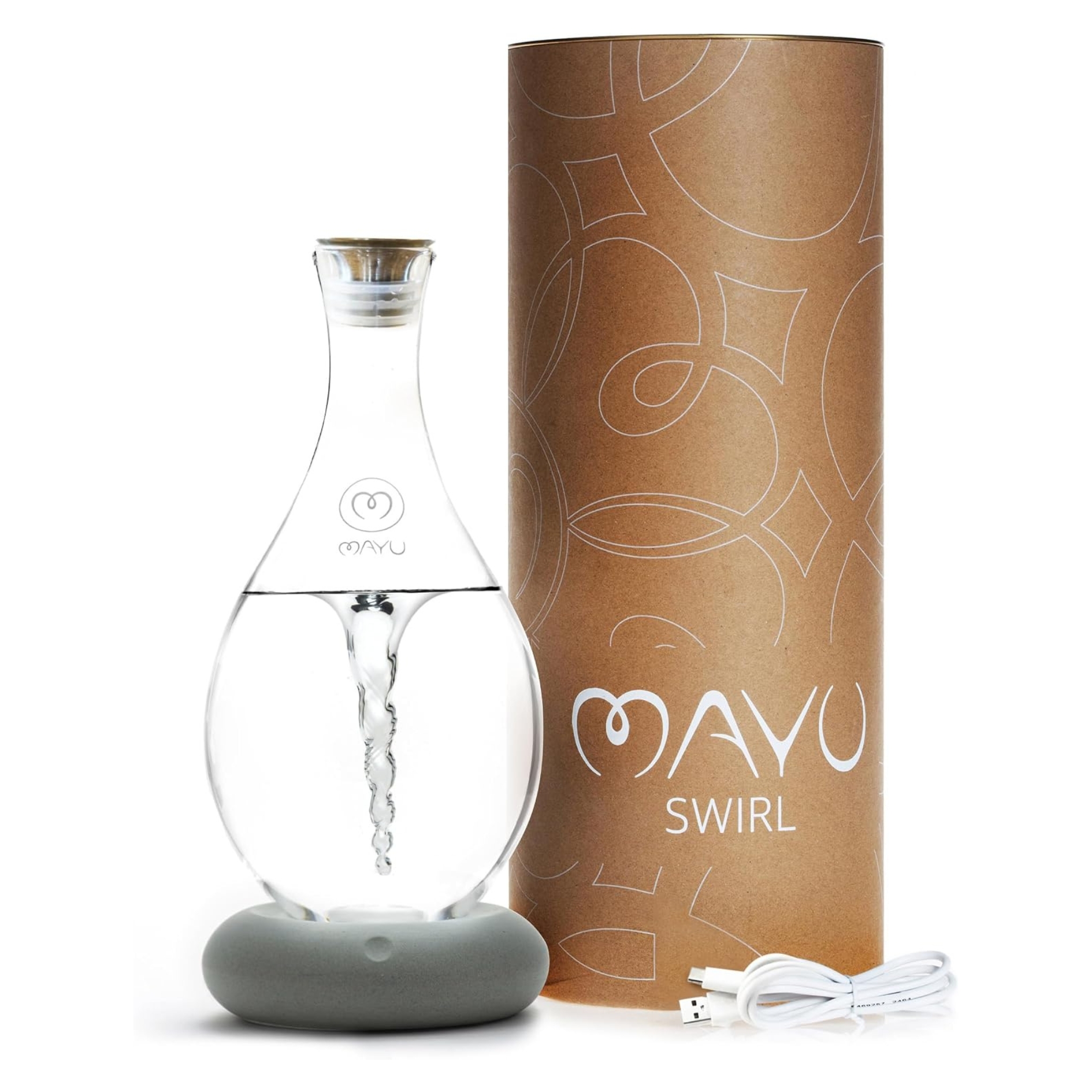 MAYU Swirl Structured Water filter Carafe pictured against a white background