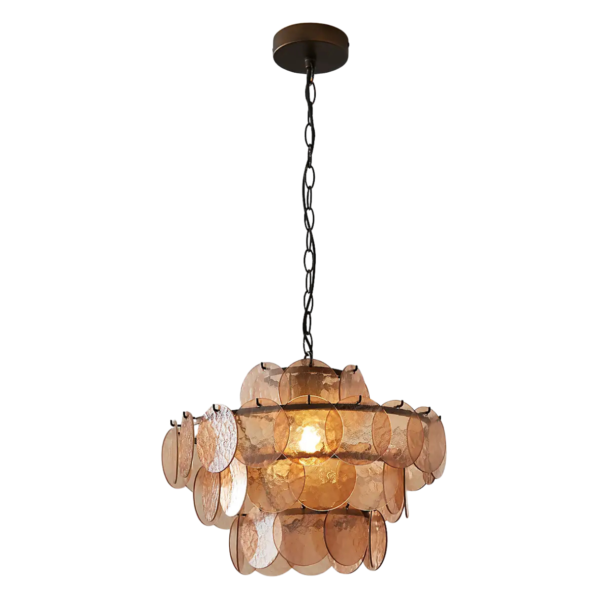 amber coloured glass art decor chandellier