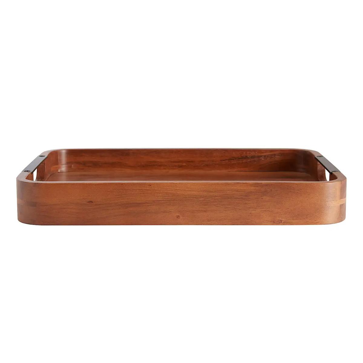 small rectangular acacia wood tray