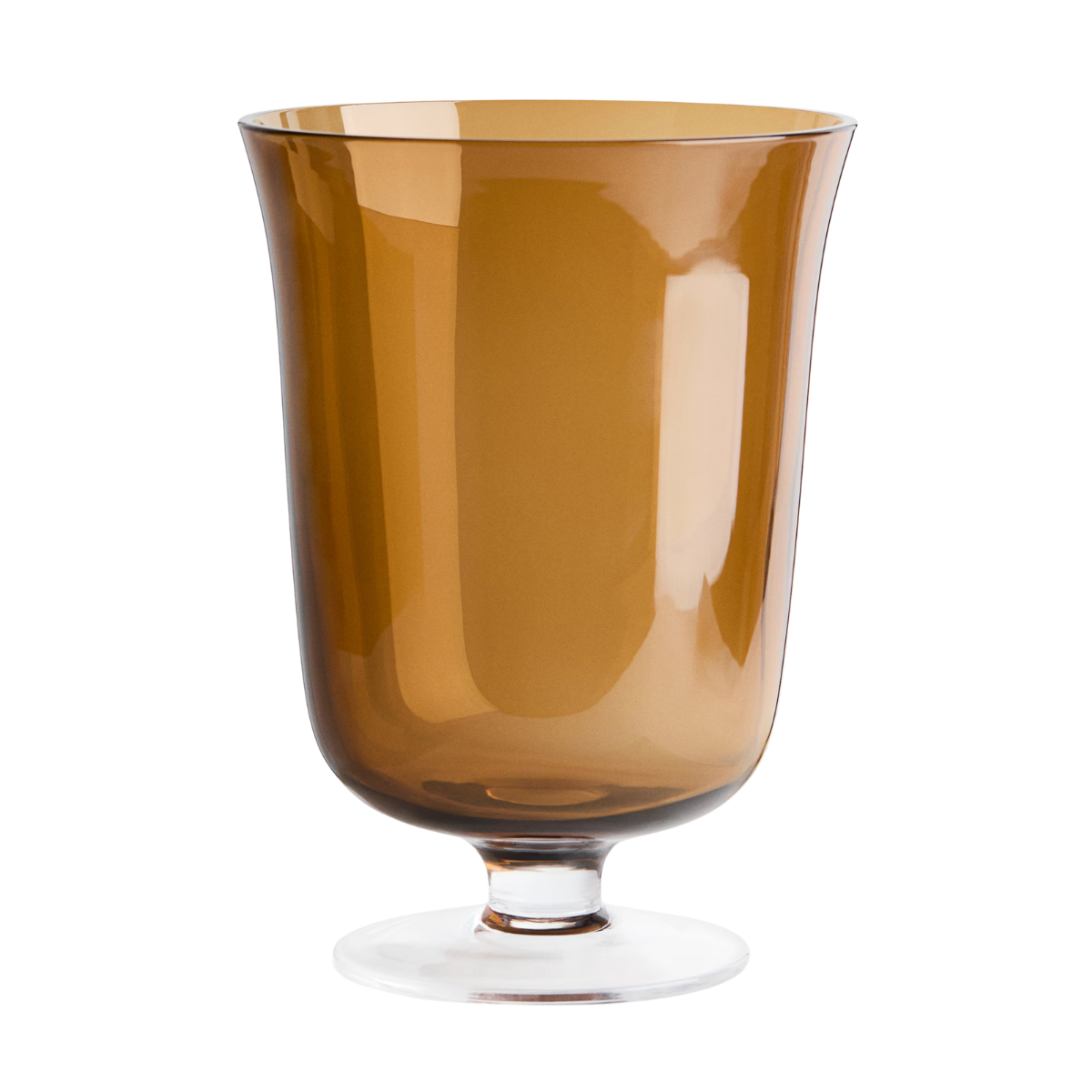 Amber glass footed vase