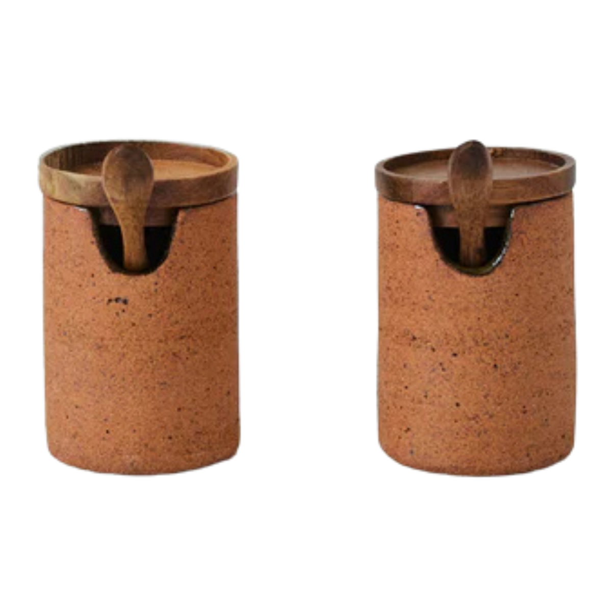 terracotta salt and pepper jars