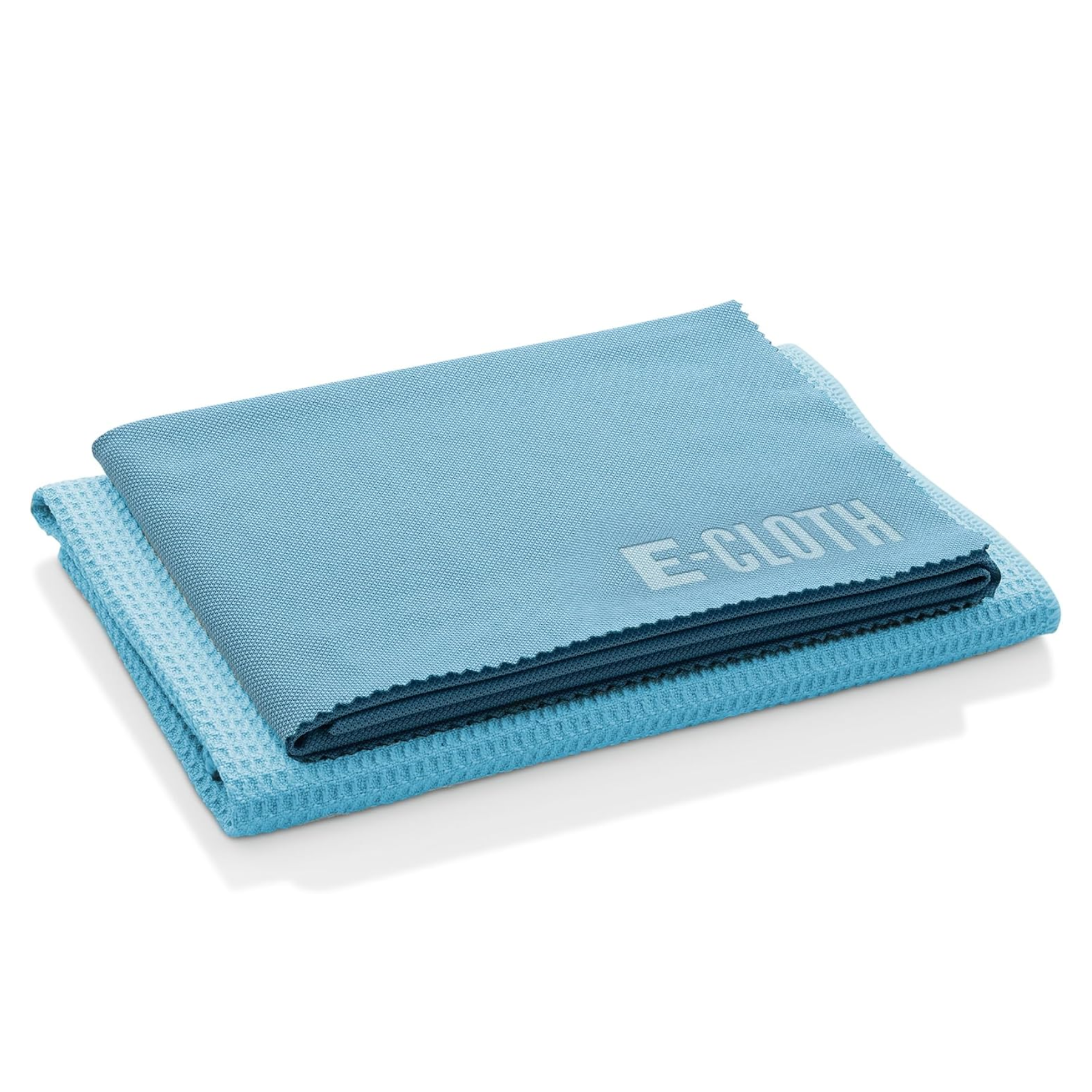 two e cloth blue window cloths